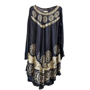 Floral Batik Tunic - Porcelain